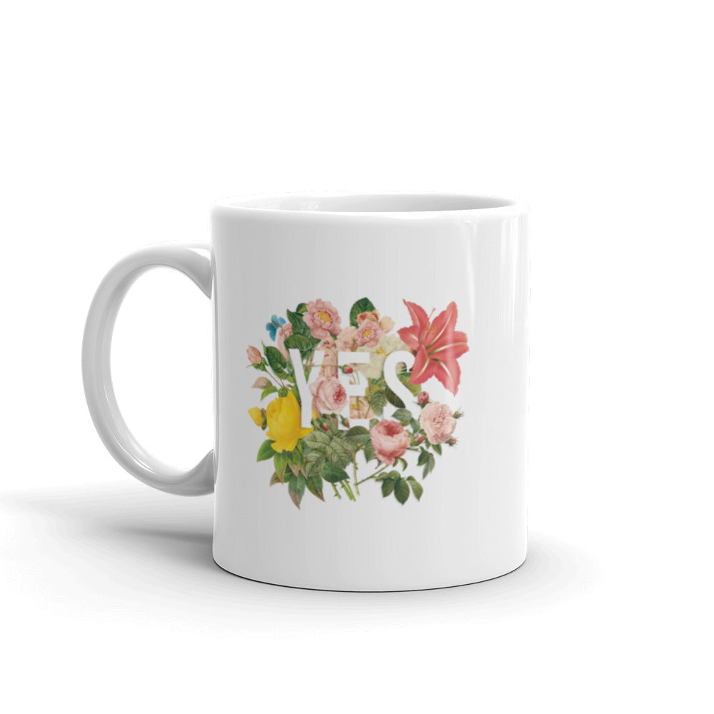 YES Floral Mug