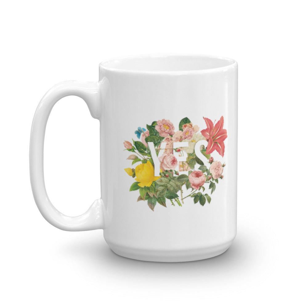 YES Floral Mug